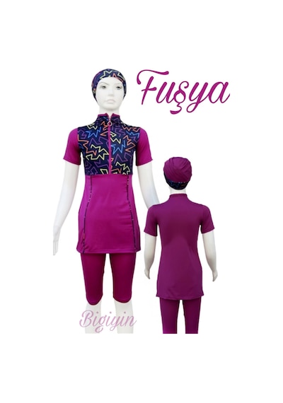 Bigiyin Yarım Kol Çocuk Mayo Fermuarlı Çocuk Mayosu Kısa Kol Mayo Kız Çocuk Mayo Fuşya Bigiyin Yarım Kol Çocuk Mayo Fermuarlı Çocuk Mayosu Kısa Kol Mayo Kız Çocuk Mayo Fuşya