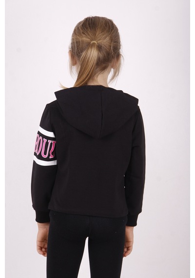 Toontoy Kız Çocuk Be Proud Baskılı Sweatshirt Siyah