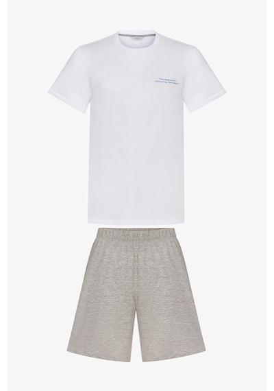 Penti Erkek Renkli Calm Grey Şortlu Pijama Takımı