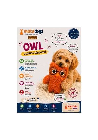 Matadogs Owl Peluş,sesli Köpek Oyuncağı