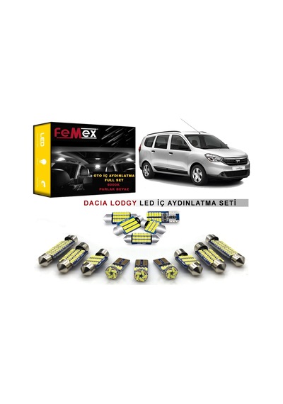 Dacia Lodgy Araçlarda Led İç Aydınlatma Ampul Seti Femex Parlak Beyaz