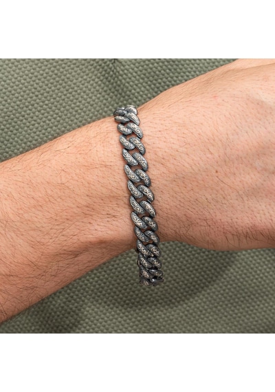 Kalem İşleme Gurmet Zincir 925 Ayar Gümüş Erkek Bileklik Gümüş