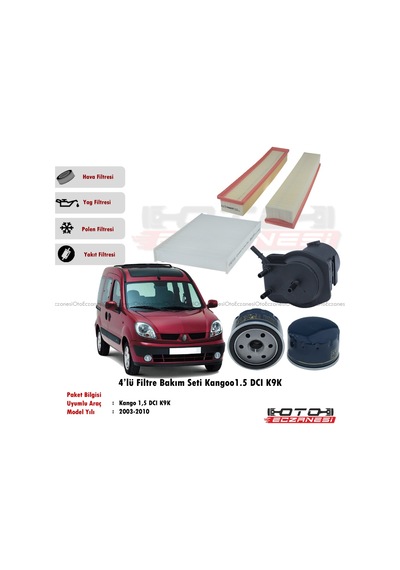 Renault Kango 1.5 Dcı Filtre Bakım Set 2003-2010 4'lü