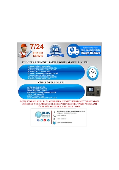 Parmak İzi Personel Takip Sistemi Türkçe Program Kurulum  Dahil
