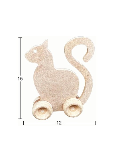Ahşap Oyuncak Kedi 15x12cm Oy108