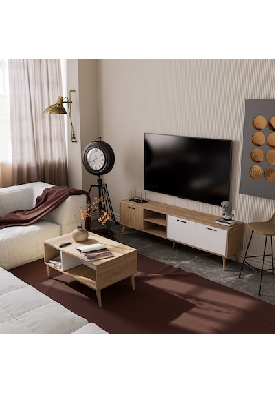 Mezza Set 1585-2074 Exxen 180 Cm Tv Ünitesi + Exxen Orta Sehpa - Sepet-Beyaz Rengi Mezza Set 1585-2074 Exxen 180 Cm Tv Ünitesi + Exxen Orta Sehpa - Sepet-Beyaz Rengi
