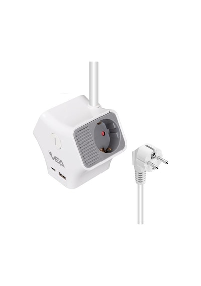 Vea Ve-g903yc 3 Lü Usb+ Type-c Girişli Anahtarlı 1.5 Metre Grup Priz 0