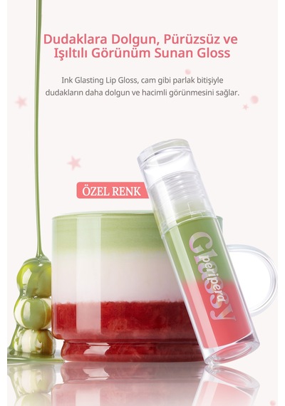 Dudaklara Dolgun&ışıltılı Görünüm Sunan Gloss Perıpera Ink Glasting Lip Gloss 22 Strawberry Matcha