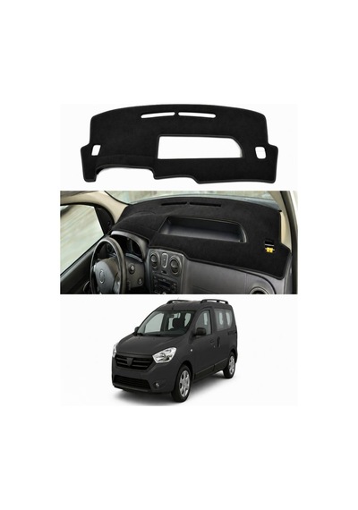 Dacia - Dokker 2012-2021 Uyumlu Torpido Koruma Kılıfı - Siyah Şeritli