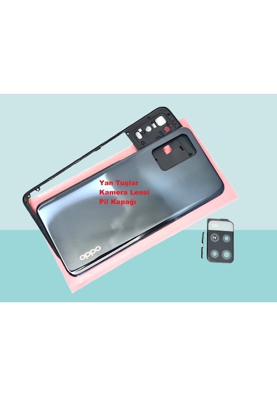 Tkgz - Oppo A54 Full Kasa Arka Kapak Batarya Kapağı - Siyah Çok Renkli