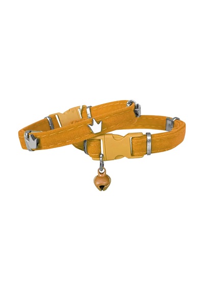 Kadife Kedi Boyun Tasması King 20-32 Cm Sarı