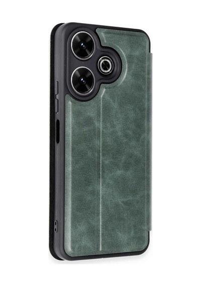 Newface Xiaomi Redmi 13 4g Kılıf Flip Cover - Semeglbl - 36 Koyu Yeşil