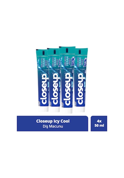 Close Up Diş Macunu Icy Cool Ağız Bakım Suyu Etkili 4 x 50 ML