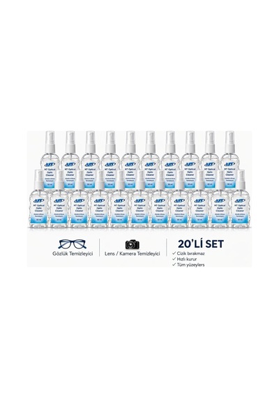 Mt Optical Cleaner Gözlük Ve Ekran Temizleyici Sprey, 50 Ml, Alkol İçermez, Tablet, Telefon, Tv, Kamera Lens İçin, 20'li Set