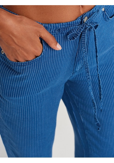 Dilvin 72022 Çizgili Lyocell Denim Pantolon-lacivert Lacivert