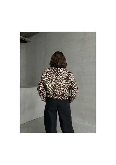 Verymoda Leopar Desenli Kaşe Mont F1827 Taş Leopar