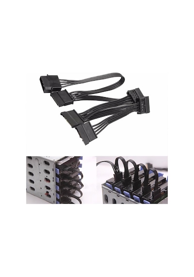 60 cm. Molex IDE 4 Pin To 5 Port Sata Power HDD Güç Çoklayıcı