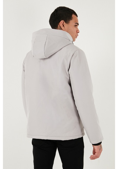 Buratti Regular Fit Çıkarılabilir Kapüşonlu Cepli Erkek Mont 497Albert Taş