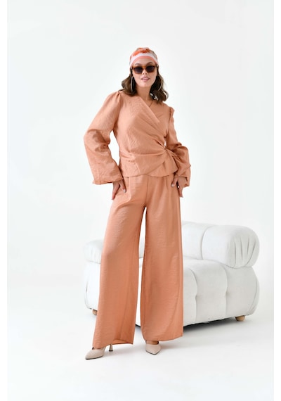 Ftz Women Kadın Pantolonlu Simli Takım Taba 30863-taba Taba