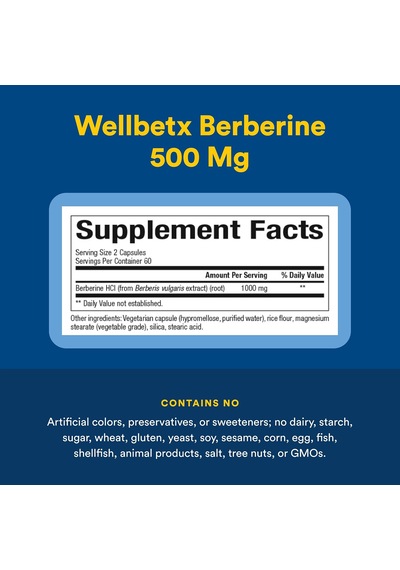 Natural Factors Wellbetx Berberine 500 Mg 120 Vegetarian Capsules Usa Menşeii Orijinal Dmmedicineden