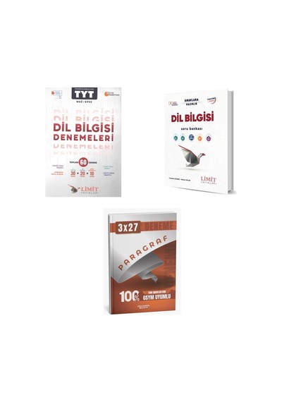 2027 2027 Limit Tyt Dil Bilgisi Türkçe 60 Deneme Deneme + Soru + Anla Kazan Paragraf Deneme 3'lü Set