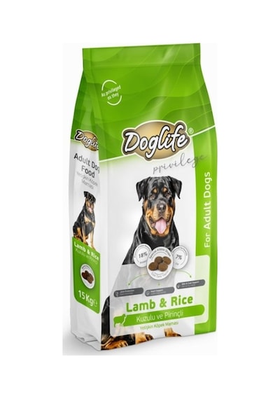 Doglife Kuzu Etli ve Pirinçli Yetişkin Köpek Maması 15 KG