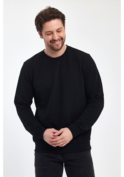 Odda 0007 Pike Sıfır Yaka Sweat Siyah