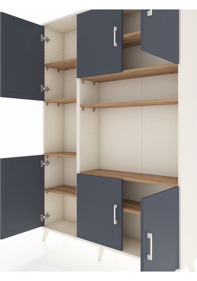 Arges Dolap 9 Raflı 6 Kapaklı 132x30x195 Aytaşı-antrasit/çam Antrasıt/atlas Çam Arges Dolap 9 Raflı 6 Kapaklı 132x30x195 Aytaşı-antrasit/çam Antrasıt/atlas Çam