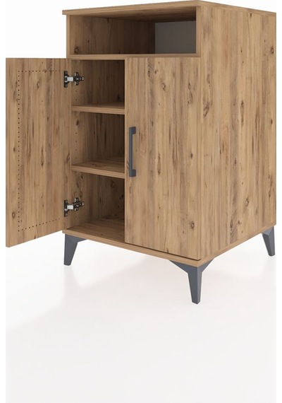 Kronos Komodin 3 Raflı 2 Kapaklı 60x59x96 Çam-çam Çam