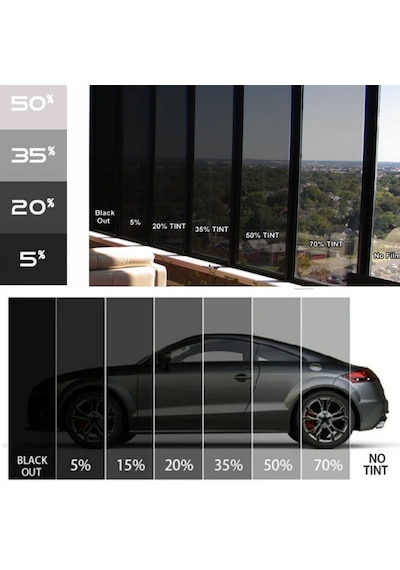 Guard Çizilmez Cam Filmi 50 Cm X 6 Metre Light Black Açık Siyah %35 Koyuluk