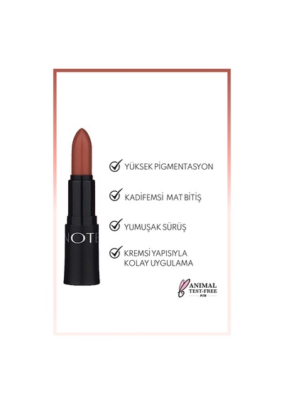 Note Cosmetique Mattemoist Lipstick Mat Bitişli Ruj 302 Mirage - Koyu Nude