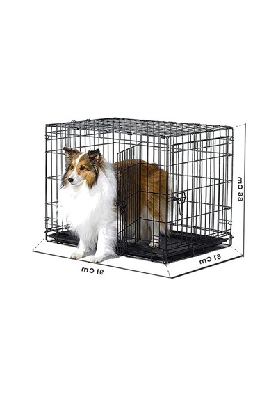 Siyah Metal 91x61x66 Cm Köpek Kafesi, Dayanıklı