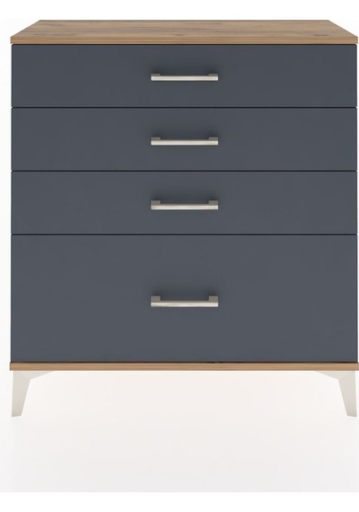 Arges Şifonyer 4 Çekmeceli 88x30x96 Çam-antrasit Çam