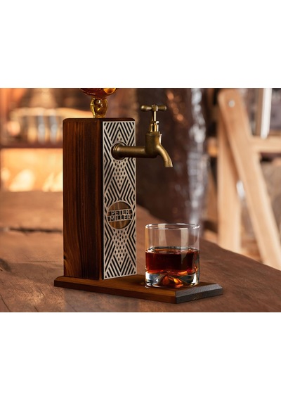 Bk Gift Kişiye Özel Kabartma İsimli Musluklu Ahşap İçki Standı, Viski Çeşmesi, Doğum Günü Hediyesi, Ev Hediyesi, İçecek Dispenseri-69