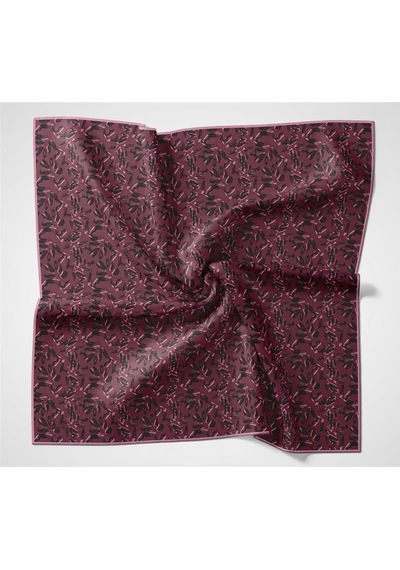 Silk Home Pamuk Polyester Soft Eşarp Vişne Çiçek Desenli Kaymaz Dokulu Tok Duruşlu 90x90 Çok Renkli