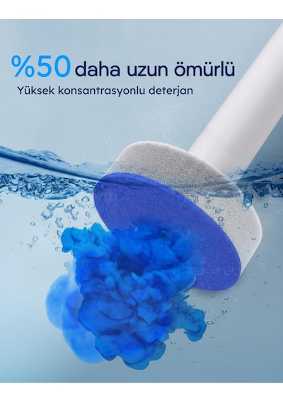 Özel Tuvalet Temizlik Seti - Kullan At - Sünger Başlıklı Temizlik Seti - Süngerli Tuvalet Fırçası Beyaz