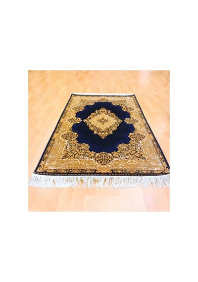 Elmas Motifli 160 X 230 Cm İpek Halı Mavi