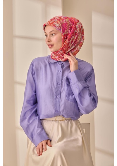 Silk Home Olinda İpek Eşarp 47002-41 Parlak Turuncu, Füme, Gri, Hardal