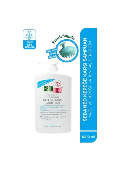 Sebamed Kepek Karşıtı Yağlanma Önleyici Şampuan 1 L + Silikon Tarak