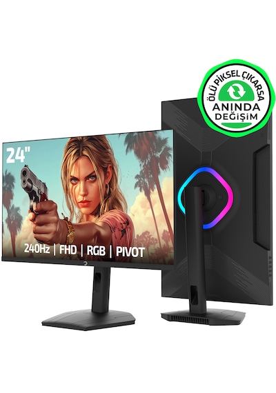 Gamepower Lunis L20 24'' 240hz 0.5ms Va Fhd Rgb Pivot Gaming Monitör
