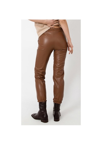 Winmoda34 Deri Pantolon Paça Lastikli Taba