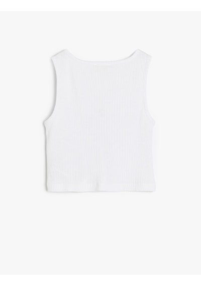 Koton Pamuklu V Yaka Kolsuz Basic Crop Atlet Beyaz 5skg30015ak Beyaz