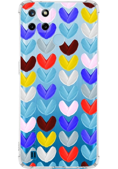 Prinrify Realme C25 Uyumlu Water Color 1 Baskılı Şeffaf Köşe Korumalı Antişok Kılıf