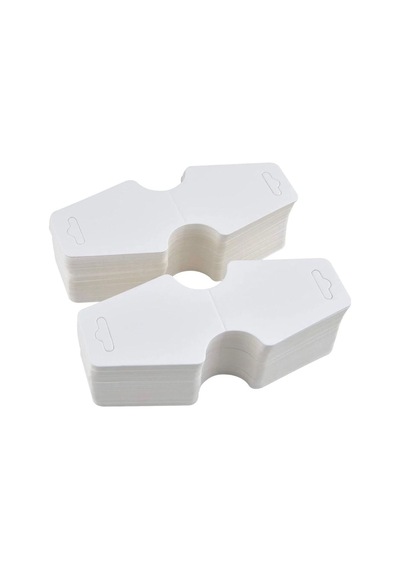 100 Adet Beyaz Takı Kartı 12.2 5x3 Cm Küpe Kolye Bileklik Sunum Kartı Bristol Takı Sergi Kartı