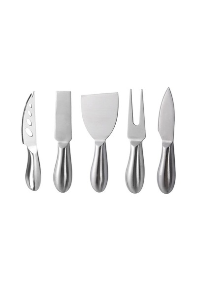 Paslanmaz Çelik 5 Parça Silver Peynir Bıçağı Seti Cin621by Gri