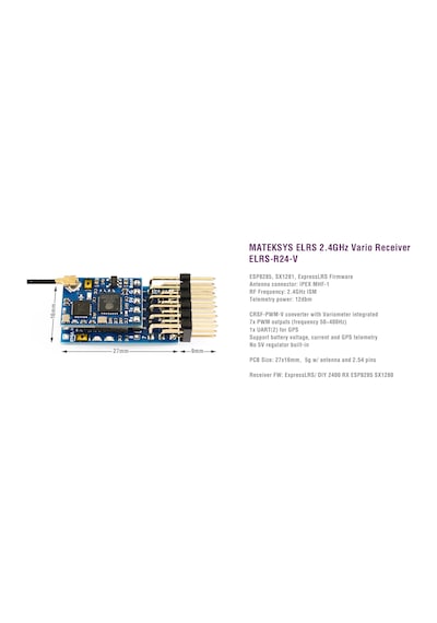 MATEKSYS ELRS 2.4G Vario RX ELRS-R24-V RC Alıcı Receiver