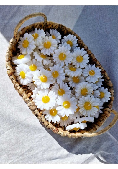 Bernami Mumluk Şamdanpinterest Düğün Nişan Söz Kına Doğum Günü Annelergünü Hediyelik Vanilya Papatya Mum - 30 Adet Diğer