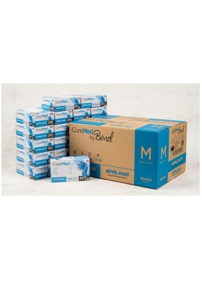 Nitril Muayene Eldiveni Mavi Koli -20 Adet X 100 Lü Paket M Beden