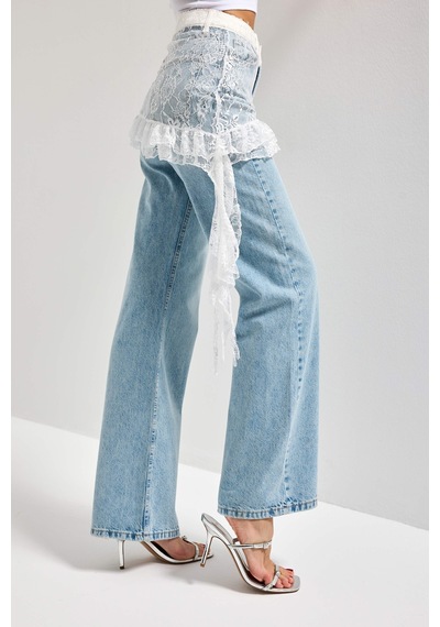 Itsbasic Kadın Ice Kot Rengi 4s5-99 Straight Fit %100 Koton Dantel Detaylı Etek Özel Tasarım Denim Jean Buz Mavi Itsbasic Kadın Ice Kot Rengi 4s5-99 Straight Fit %100 Koton Dantel Detaylı Etek Özel Tasarım Denim Jean Buz Mavi