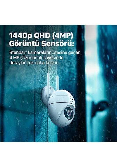 Xenon Smart Güvenlik Kamerası 1440p 4mp Mobil Kontrol Hareket Takipli Gece Görüşlü Dış Mekan Kamera X7268